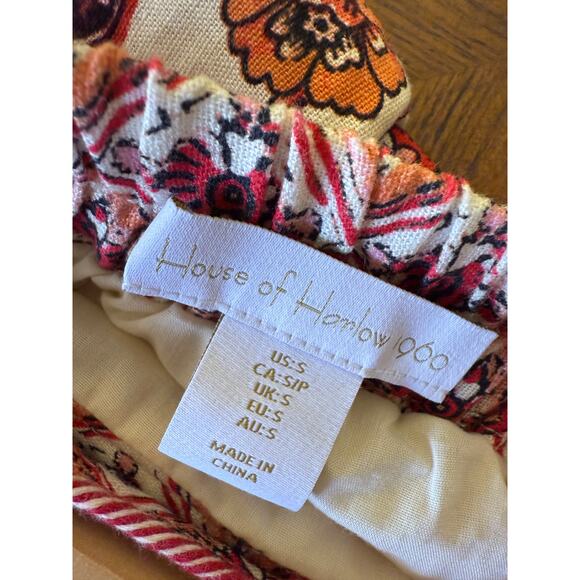 House of Harlow 1960 Linen Floral Full Maxi Skirt Small - Picture 2 of 8